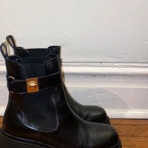 Steve Madden Black Boots with Gold Accent